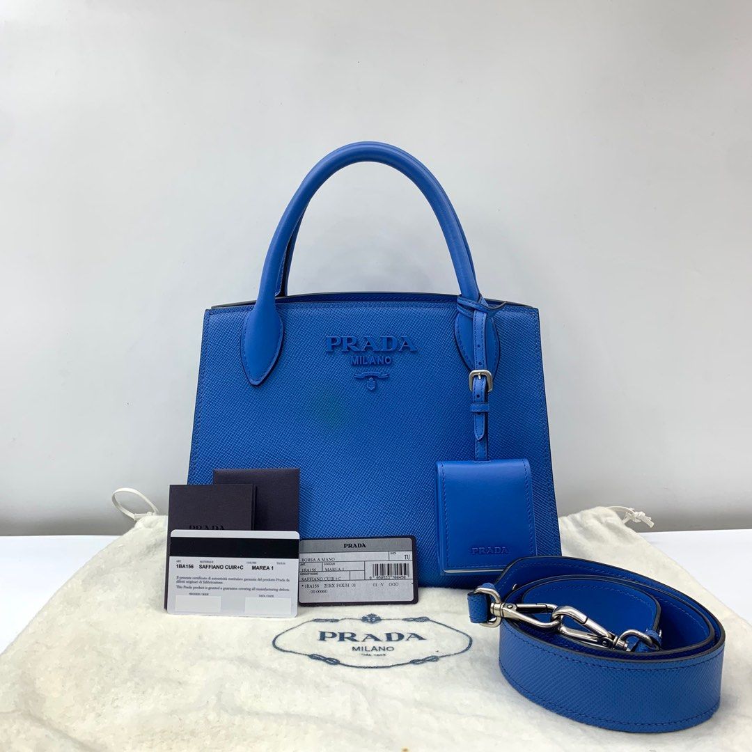 PRADA Monochrome Hand Shoulder Bag Saffiano Leather Cipria 1BA156 90188122