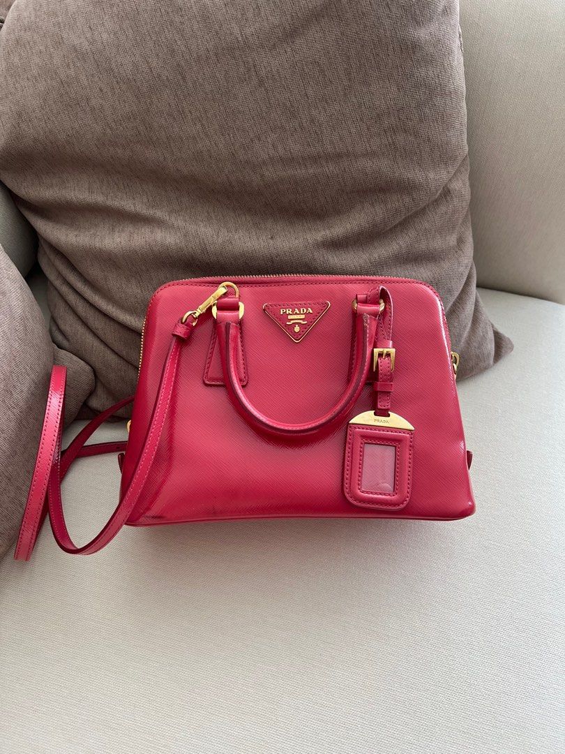 PRADA Promenade Small Saffiano Leather Shoulder Bag Pink