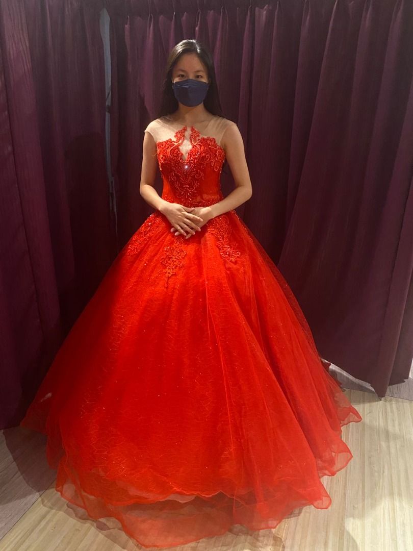 Red Luxury Gown, Women's Fashion, Dresses & Sets, Evening Dresses