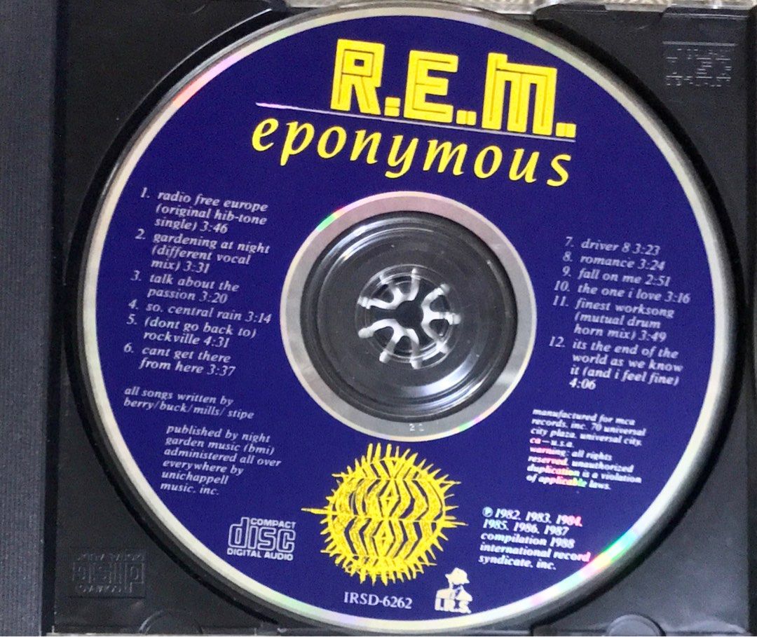 R.E.M. EPONYMOUS CD BEST HITS COMPILATION NEW WAVE ALTERNATIVE on