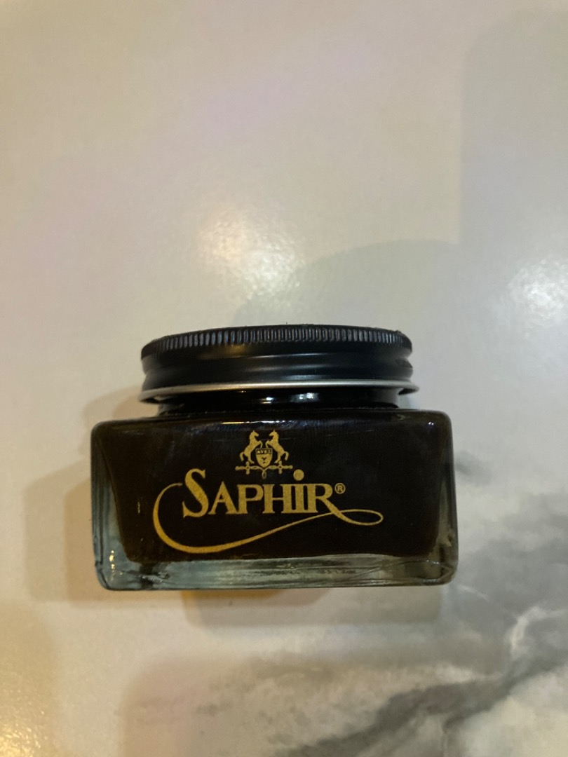 Saphir Dark Brown Cream Shoe Polish, Men's Fashion, Footwear, Dress Shoes  on Carousell