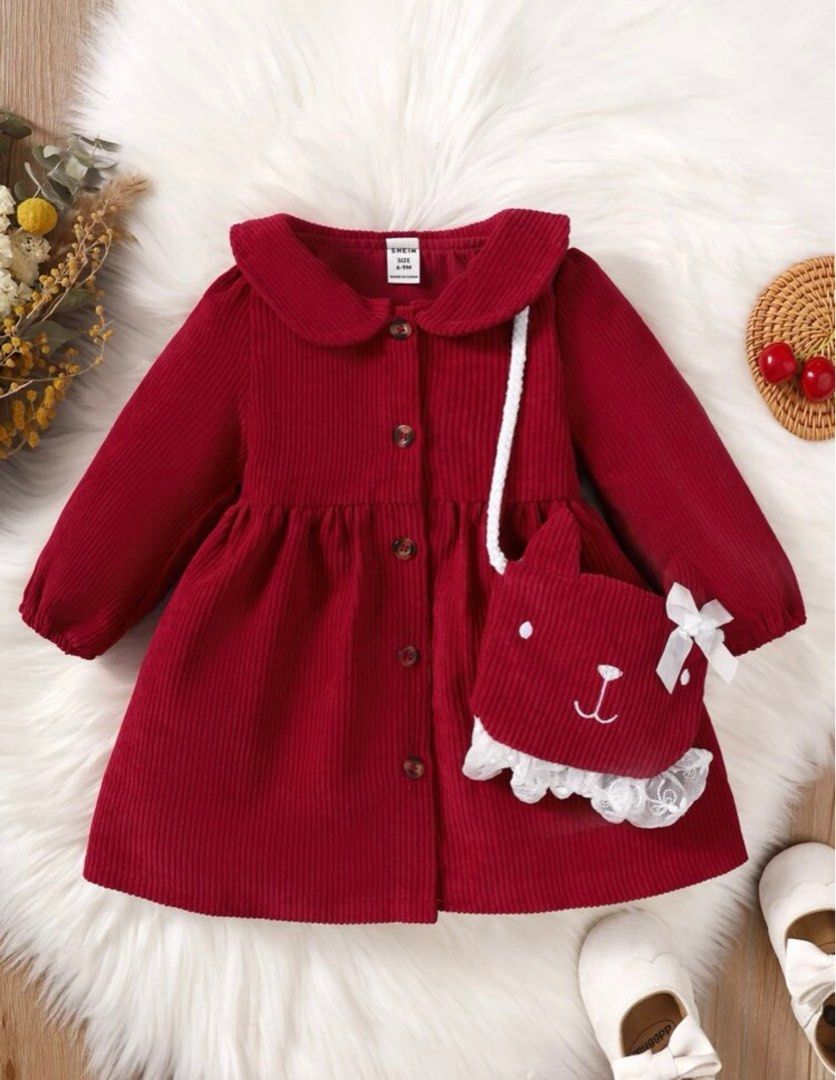 Shein Corduroy Dress with bag on Carousell