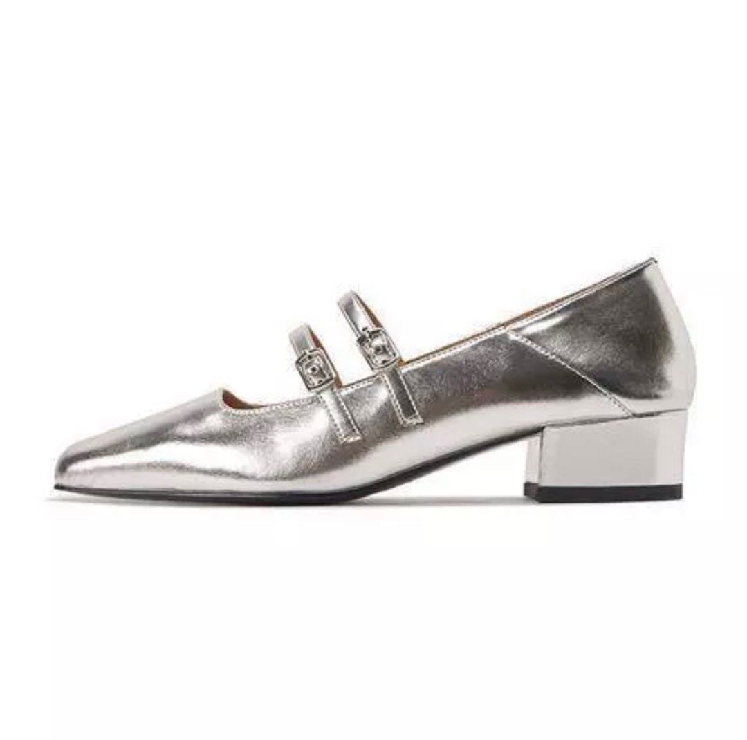 silver mary jane heels