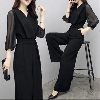 Small Black Elegant Jumspuit Office Casual