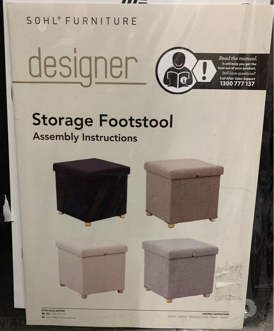 Sohl Furniture Designer Storage Footstool, Ottoman Chair, Ottoman Chair