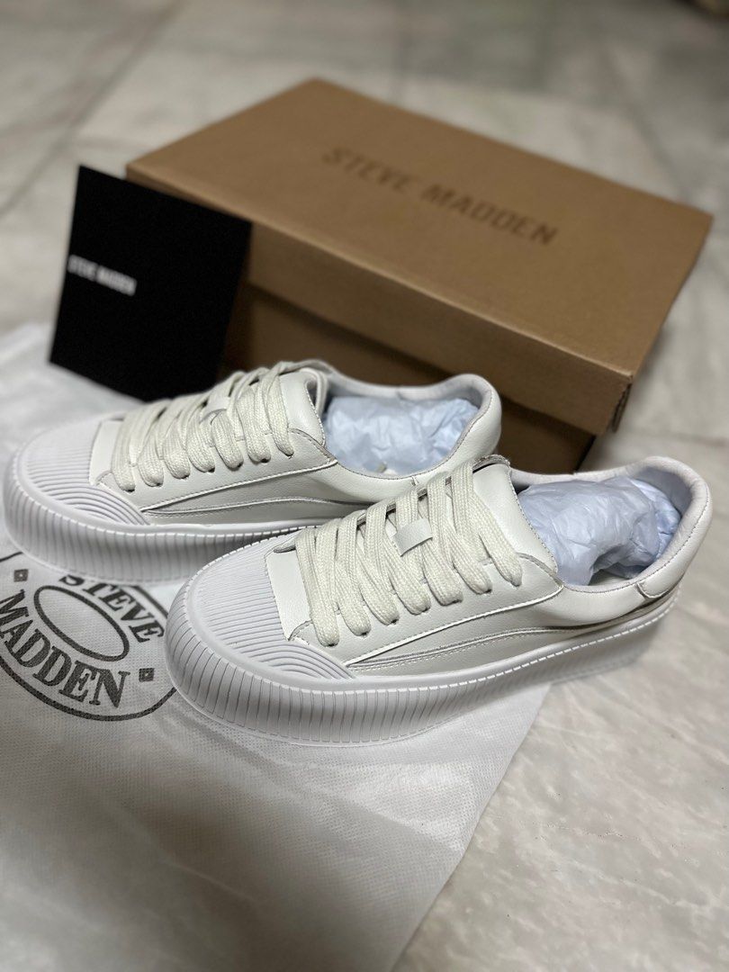 platform white sneakers steve madden