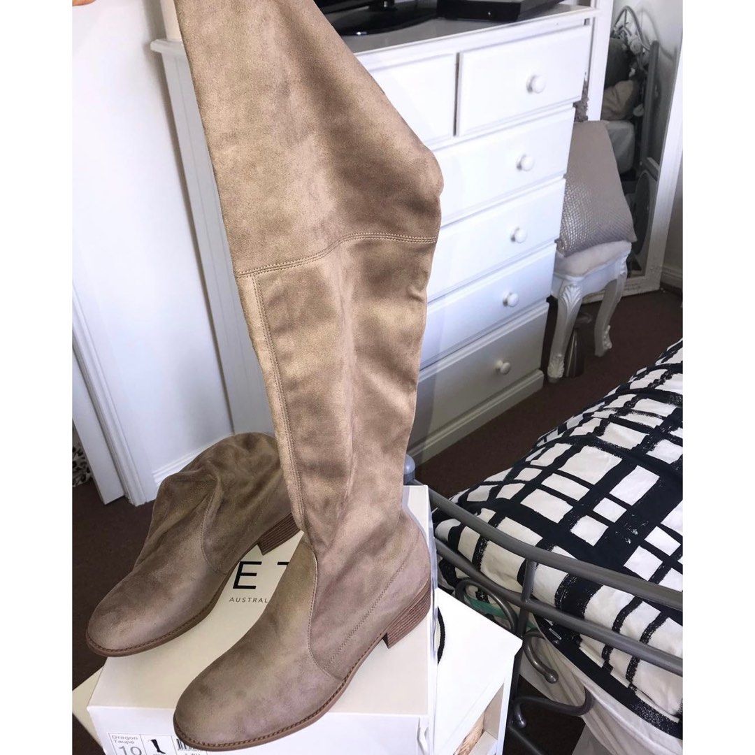 Suede knee high Betts boots Women s Fashion Shoes on Carousell