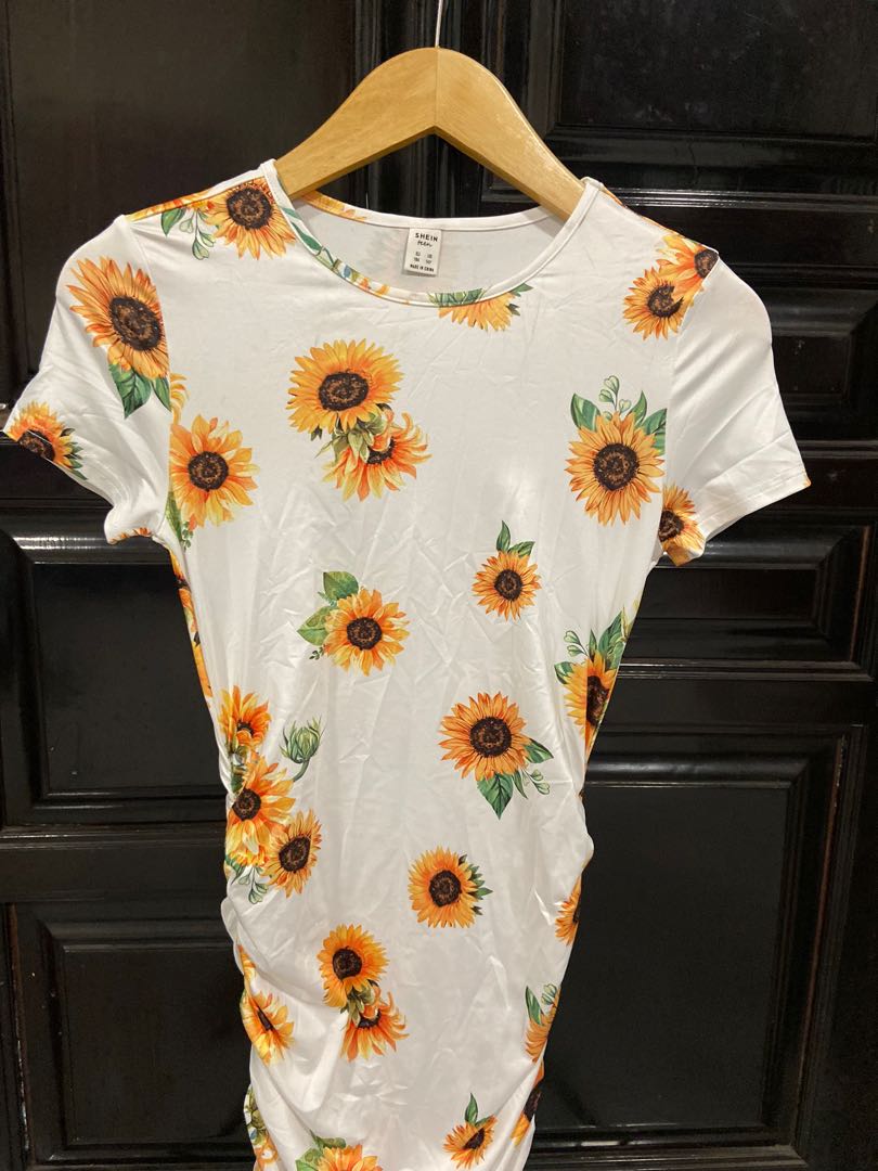 sunflower dress shein NEW on Carousell