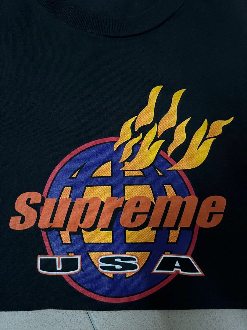 Supreme fire tee white store