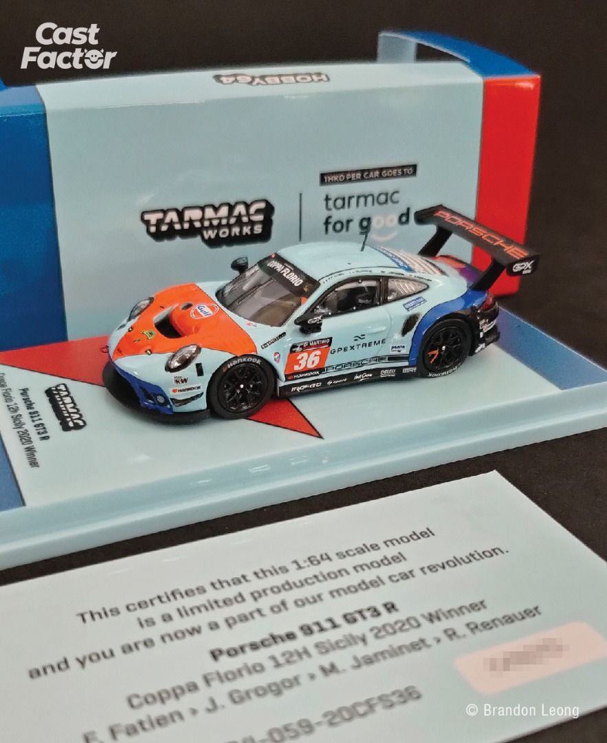Tarmac Works 164 Porsche 911 GT3 R Coppa Florio 12h Sicily 2020 Winner