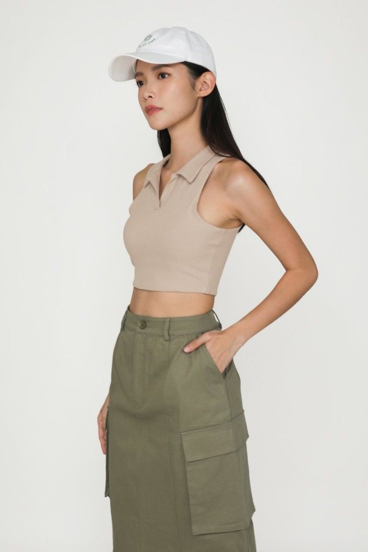 Tinsel Rack Callas Cargo Skirt (Olive), Women's Fashion, Bottoms