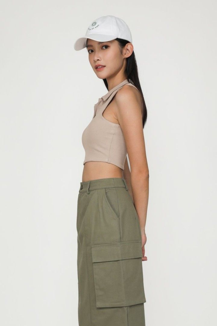Tinsel Rack Callas Cargo Skirt (Olive), Women's Fashion, Bottoms
