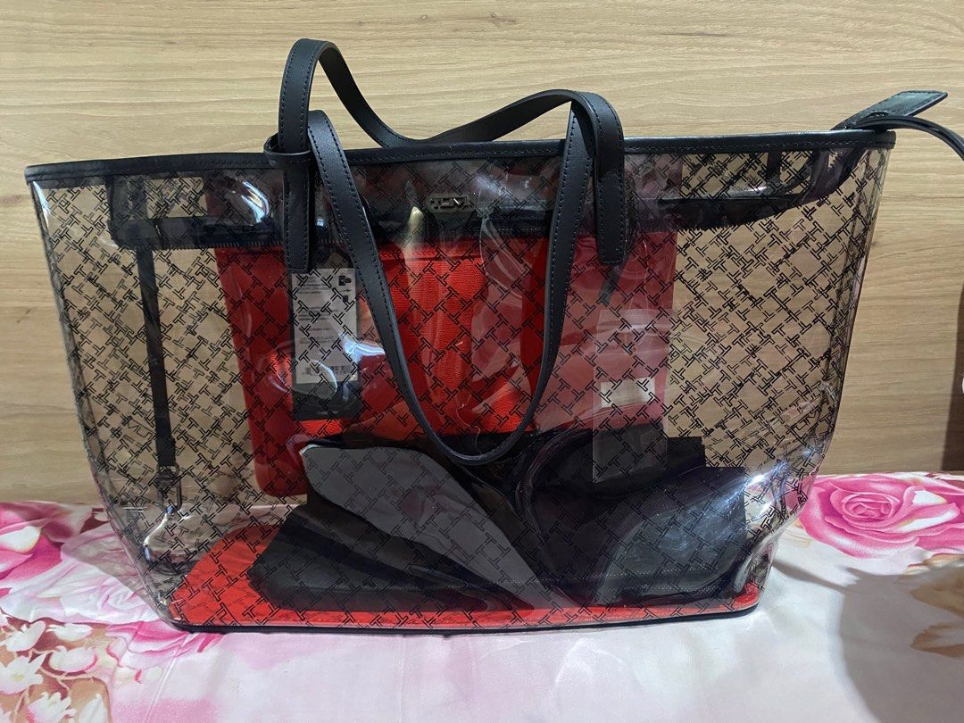 Tumi Small Everyday Tote Bag Translucent Orange (PVC) on Carousell