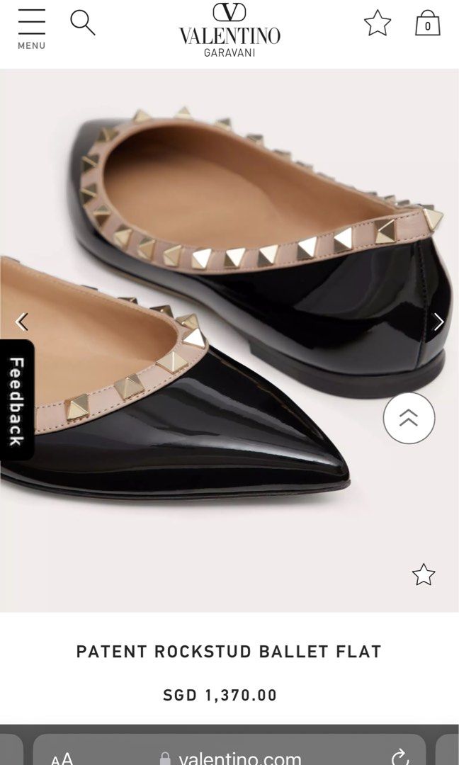 Valentino Patent Rockstud Ballet Flats, Women's Fashion, Footwear, Flats on  Carousell