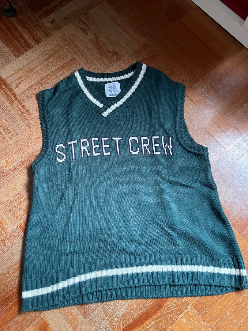 Vintage Forest Green Knit Vest, Men's Fashion, Tops & Sets, Vests on