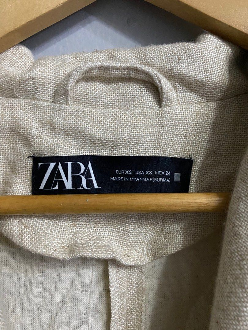 ZARA linen blend coat on Carousell
