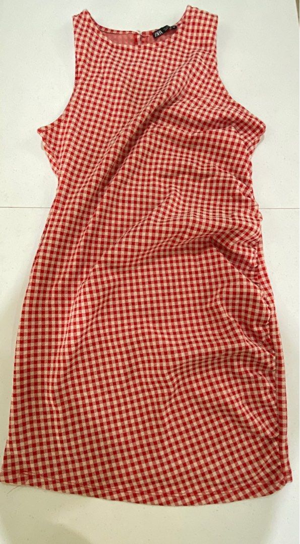 Zara Summer Red Gingham Dress, Women's Fashion, Dresses & Sets, Dresses on  Carousell