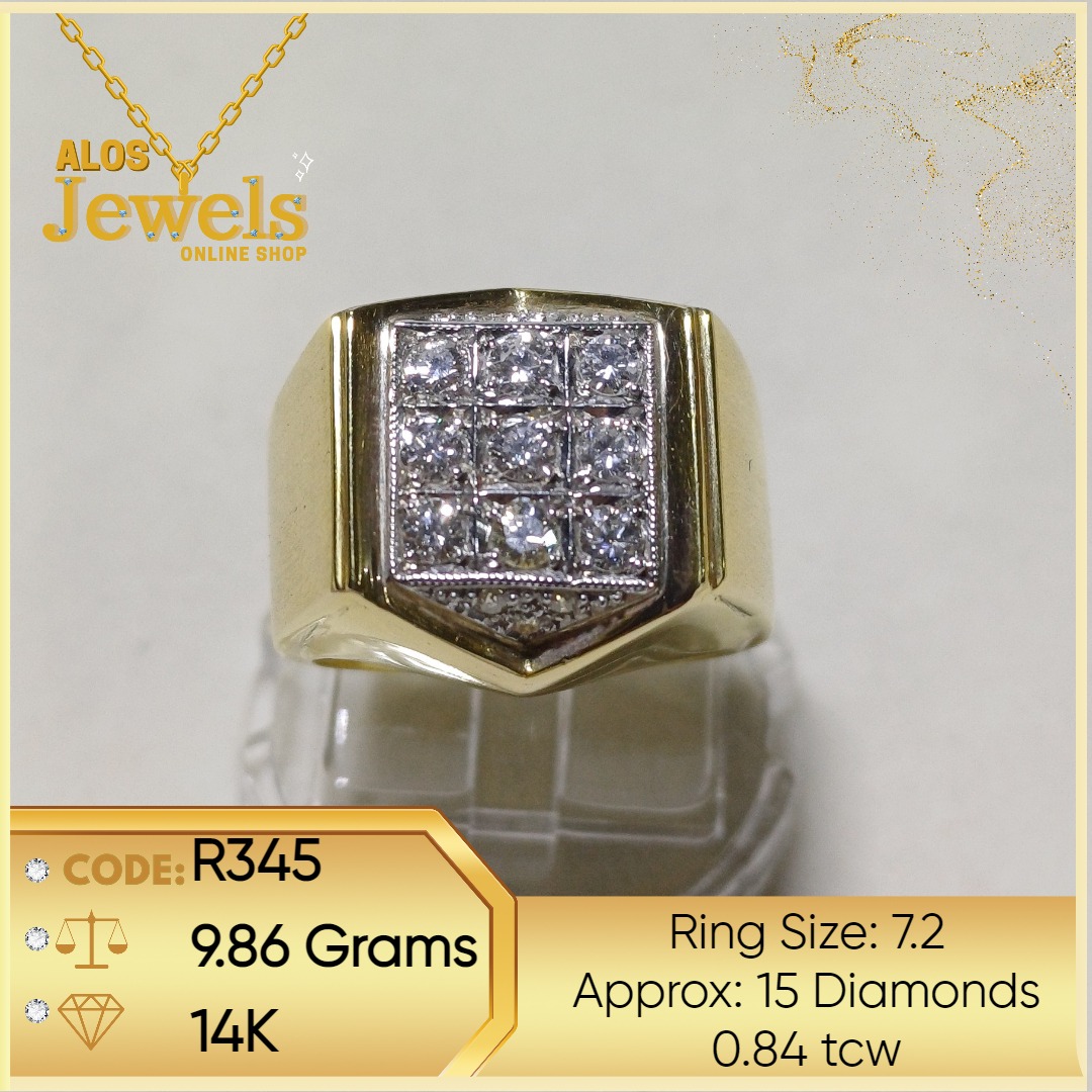 14K Men's Gold Ring with Real Natural Diamonds on Carousell