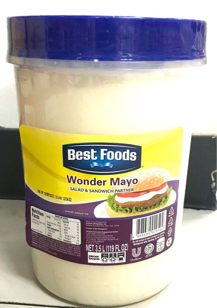3.5L Best Foods Wonder Mayo Salad and Sandwich Partner Mayonnaise 119