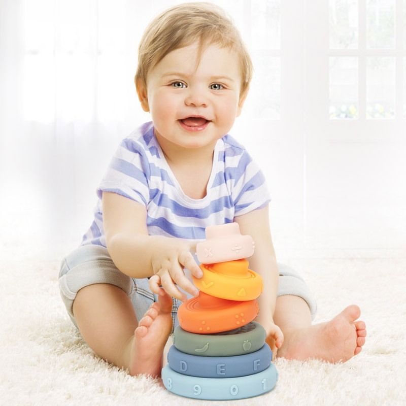 6pc Stacking Rings Baby Sensory Play Motor Skills Toy Toddler
