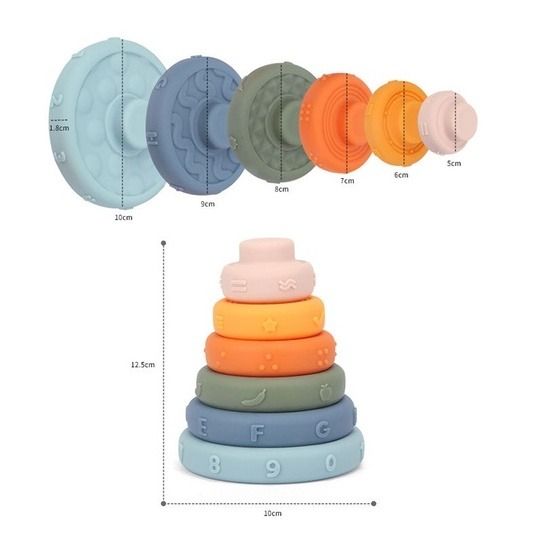 6pc Stacking Rings Baby Sensory Play Motor Skills Toy Toddler ...