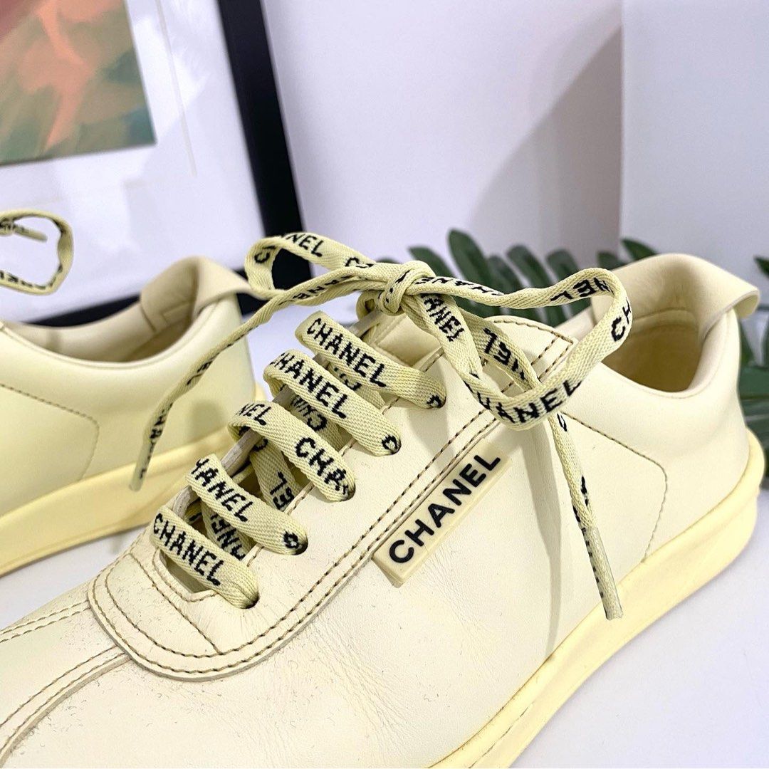Chanel 2018 Chanel LaceUp White Leather Sneakers at 1stDibs  chanel  lace sneakers chanel lace up sneakers chanel white sneakers with chanel  laces