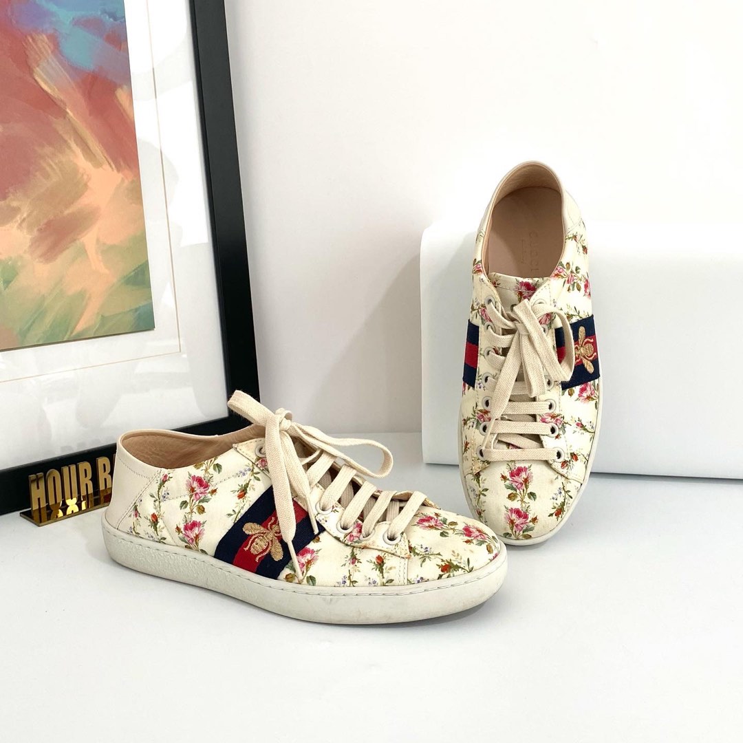 Gucci floral canvas shoes shop