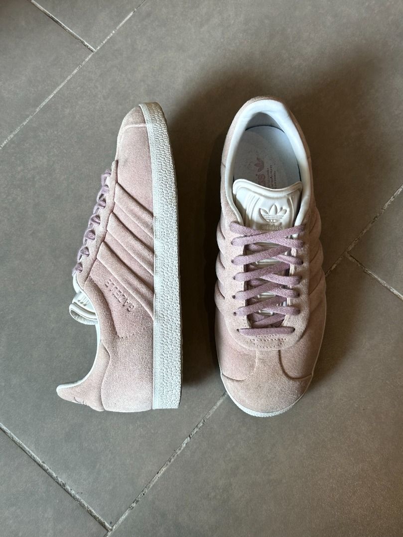 Adidas women's gray gazelle 2025 stitch and turn sneakers