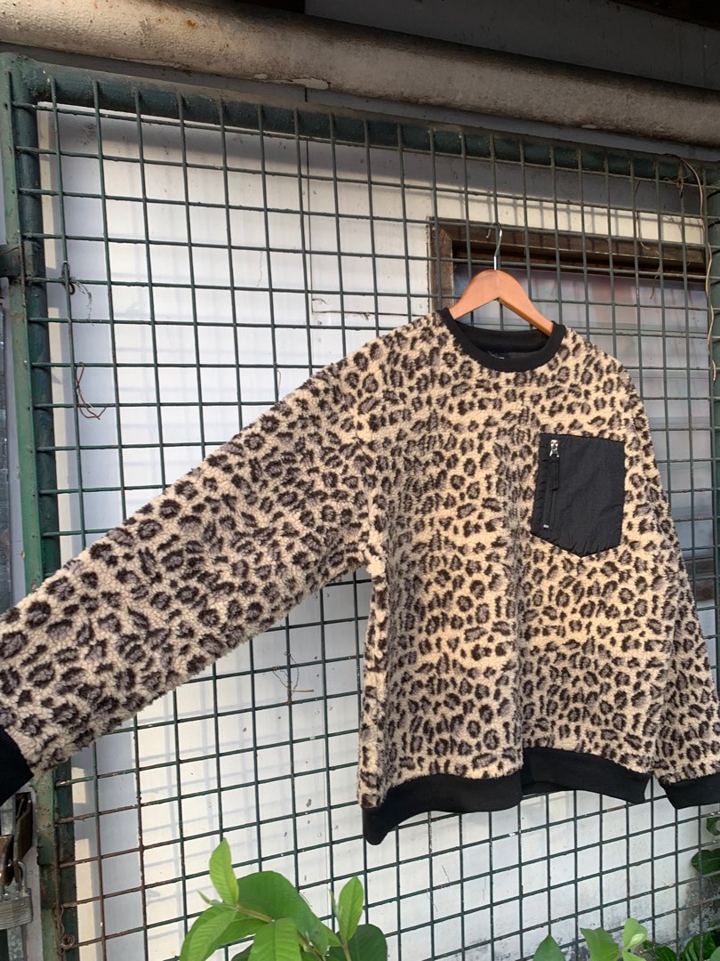 Animal print fleece pullover on Carousell