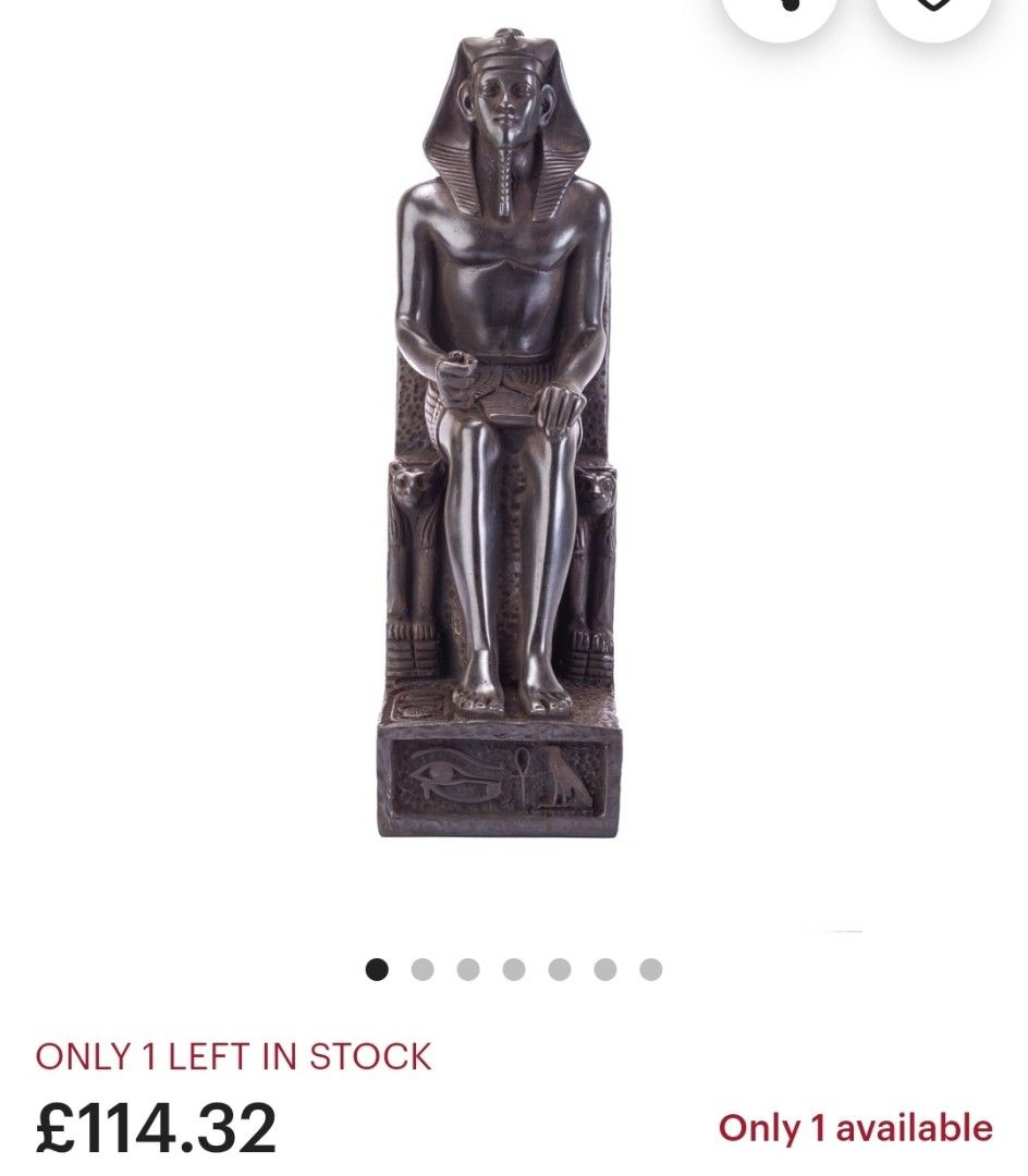 ANTIQUE ART STATUE (REPLICA) OF AN EGYPTIAN PHAROAH THE MOST POWERFUL