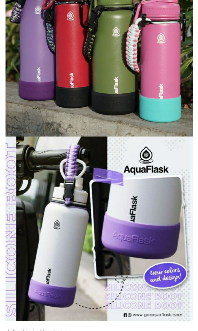 Paracord Handle + Silicone Sleeve Boot for Aquaflask Hydro Flask