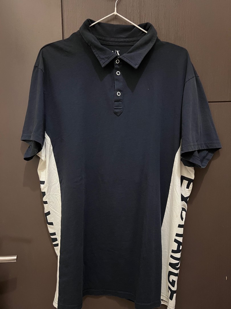 Armani Exchange Polo Shirt spell out logo on Carousell