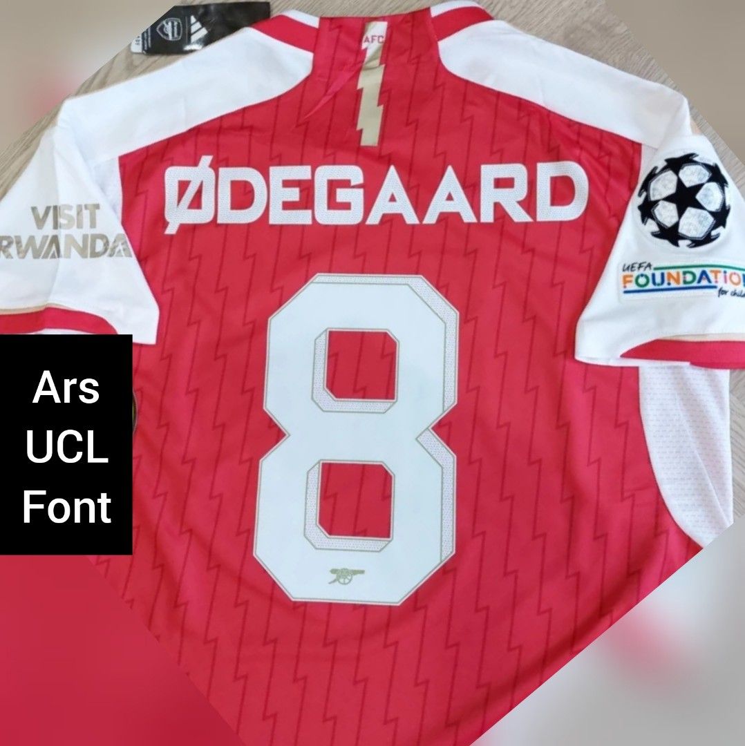 Arsenal home player version jersey 23/24+ UCL font & patches, Men's ...