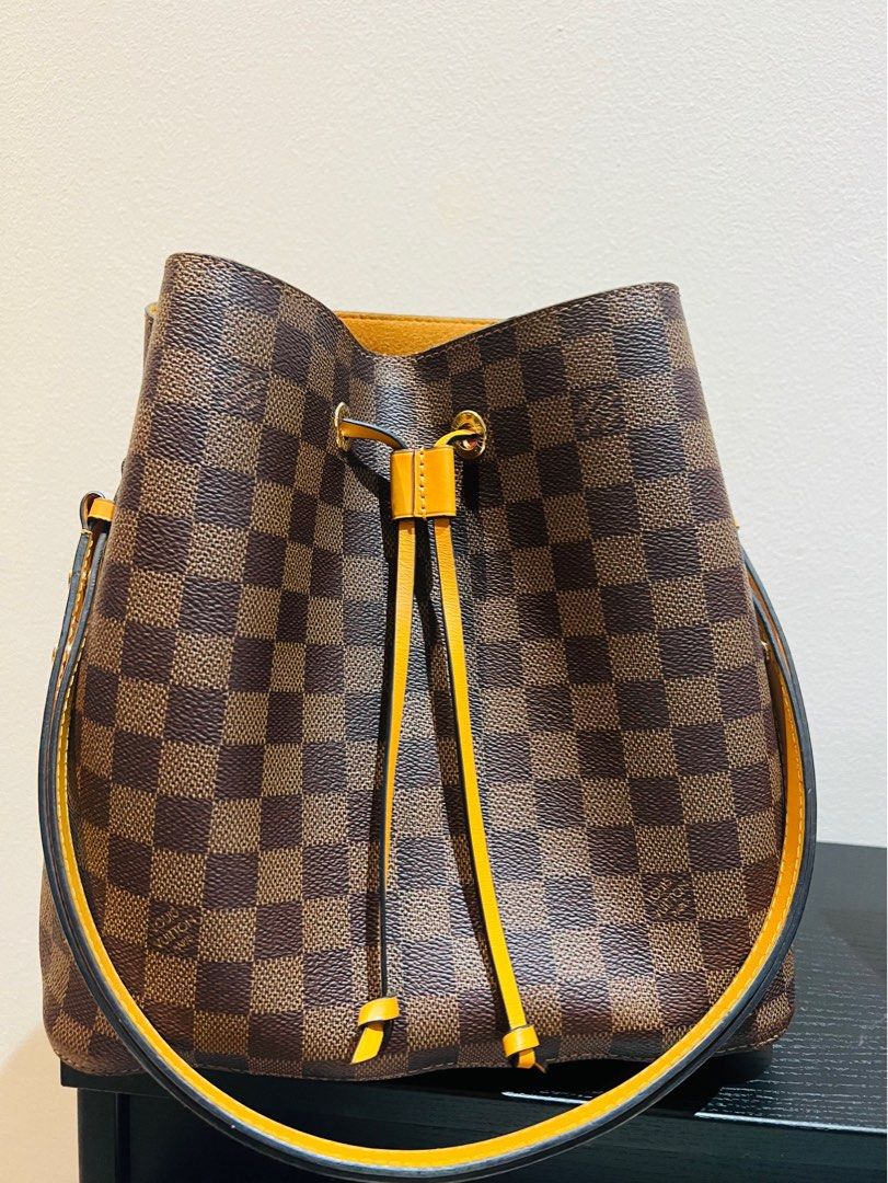 USED Louis Vuitton Classic Monogram Yellow NeoNoe Shoulder Bag AUTHENTIC