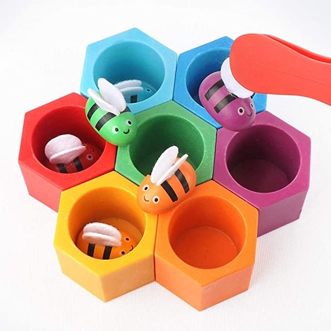 Bee Beehives Colour Sorting Children Counting Fine Motor Educational ...