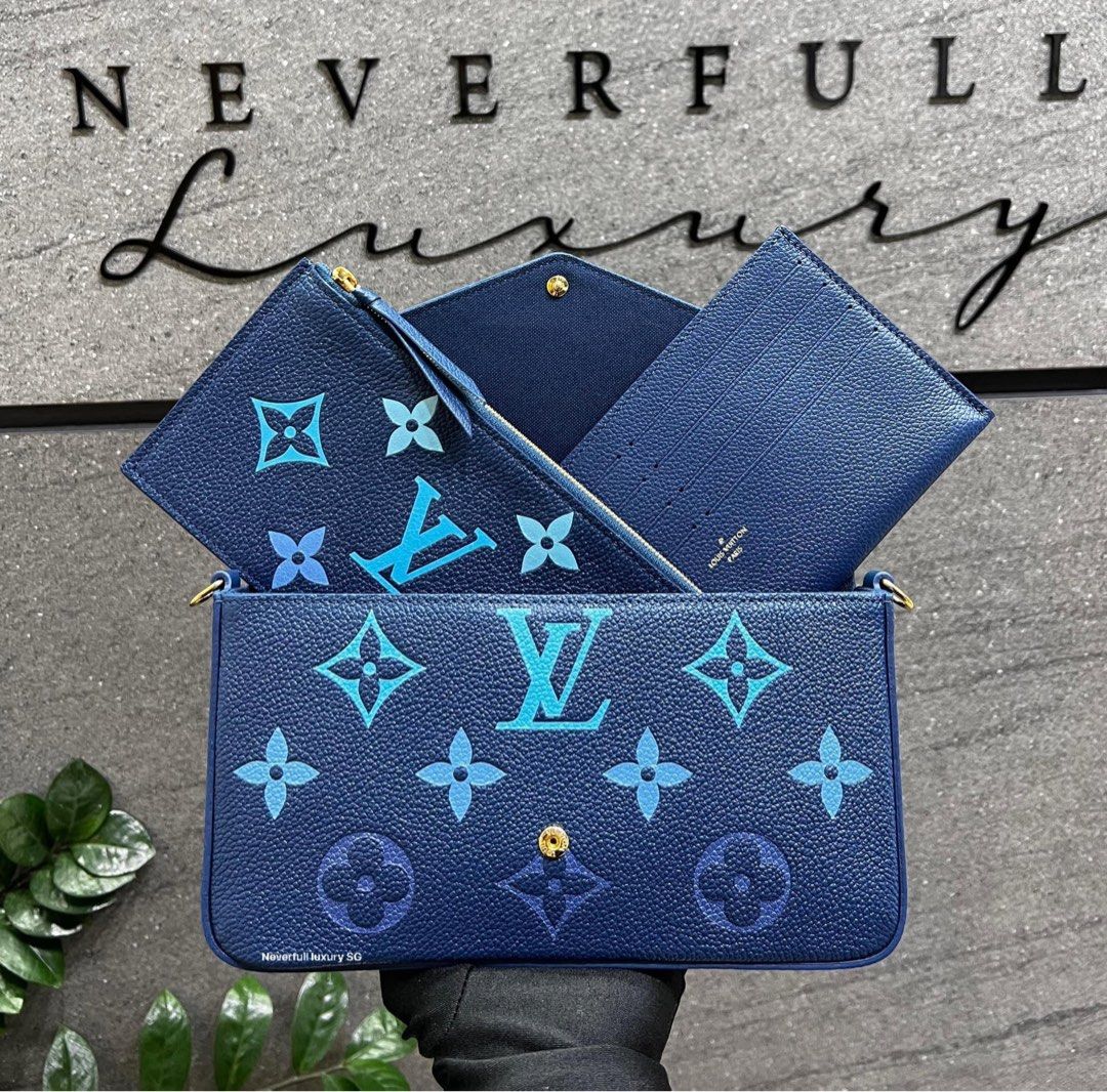 Louis Vuitton Felicie Pochette Gradient Blue in Monogram Empreinte Embossed  Supple Grained Cowhide Leather with Gold-tone - US
