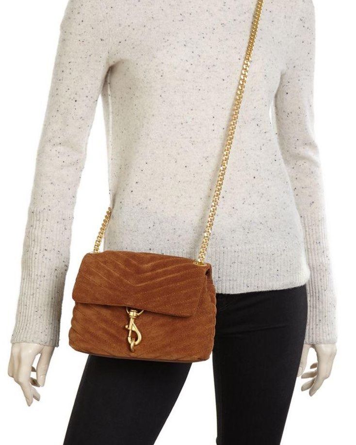 BNWOT Rebecca Minkoff Quilted Edie Crossbody Suede Bag