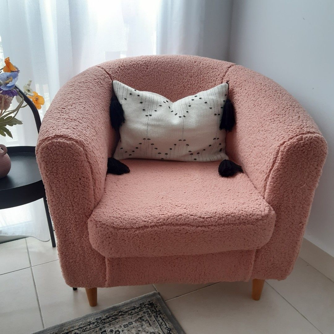 Boucle Sheepskin Wool Ikea Armchair Furniture Home Living