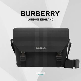 可6期分期0利率 🇬🇧Burberry 炭灰格紋小型 Wright 信差包/郵差包/斜背包/翻蓋包 #23換季包