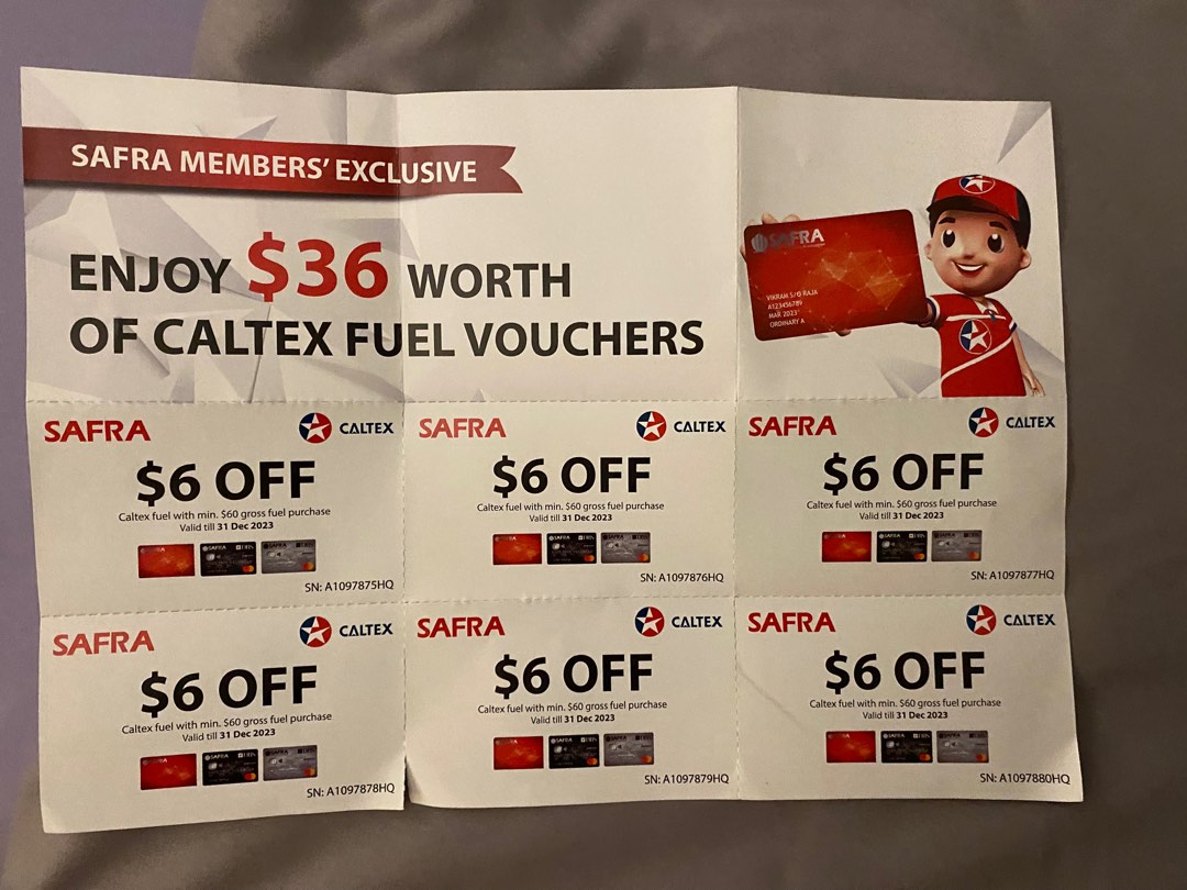 Caltex Fuel Vouchers, Tickets & Vouchers, Vouchers on Carousell