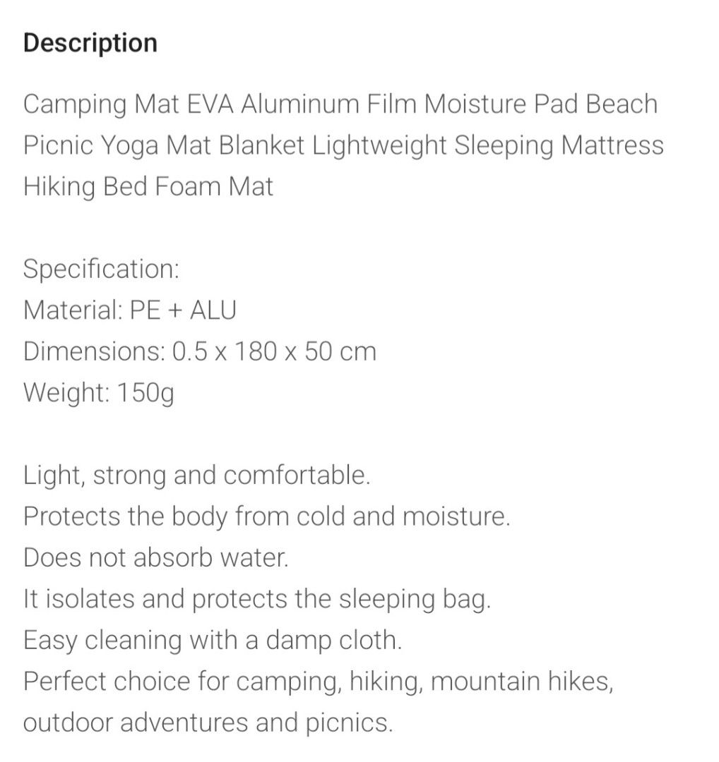Camping Mat Sports Equipment Hiking Camping On Carousell camping-mat-sports-equipment-hiking-camping-on-carousell