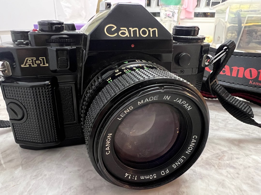 Canon A1 + Lens 50mm F1.4, 攝影器材, 相機 Carousell