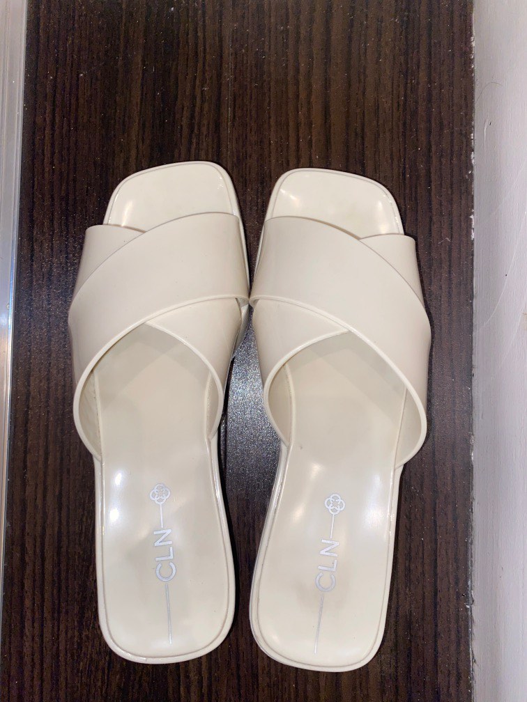 celine- white jelly heels on Carousell