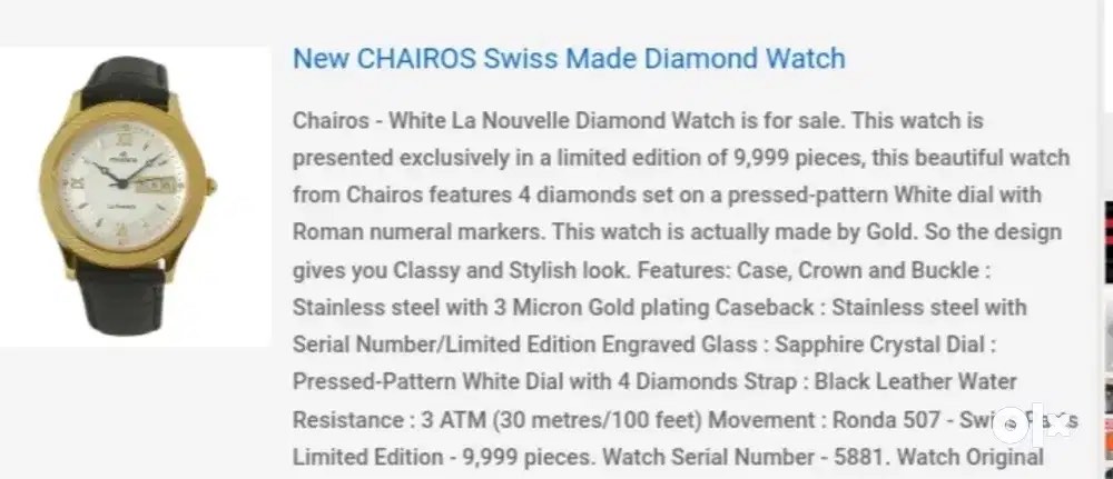 Chairos la nouvelle watch new arrivals price
