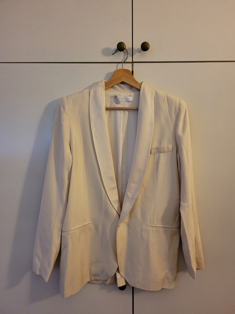 Chloe Off White Silk Blazer Jacket