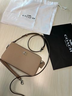 Coach - Kira Crossbody bag grained leather taupe