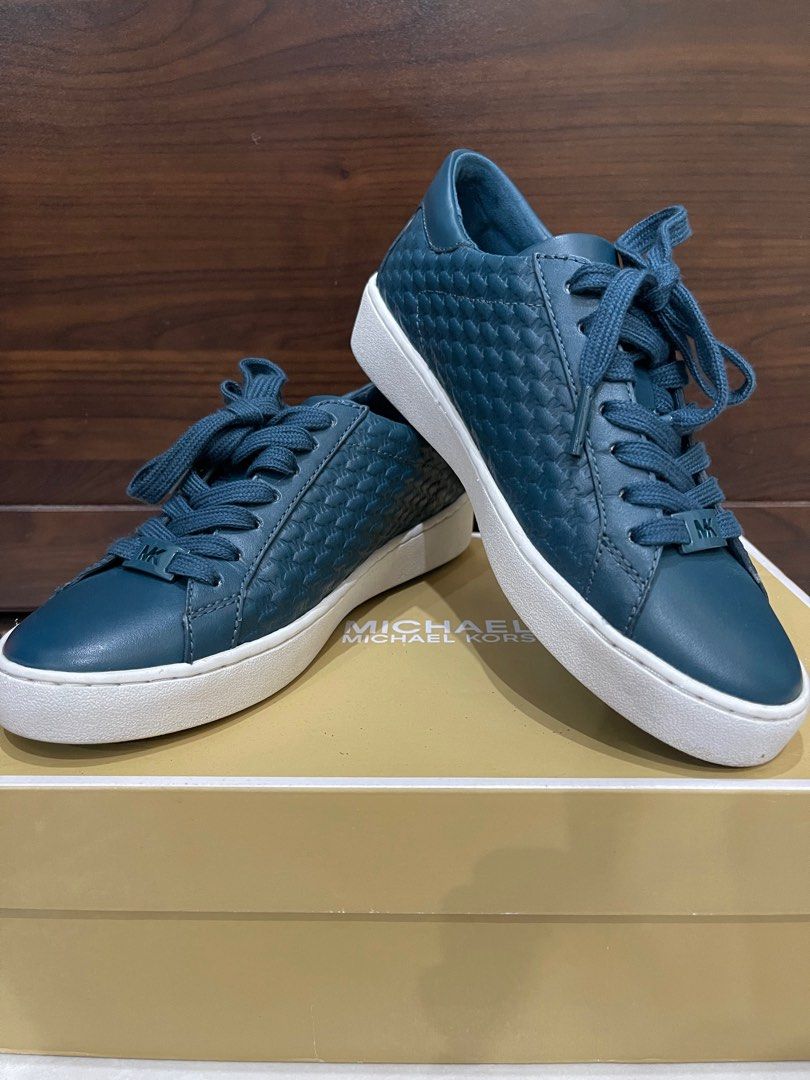 COLBY SNEAKER EMBOSSED LEATHER LUXE TEAL MICHAEL KORS Women s Fashion Footwear Sneakers on Carousell