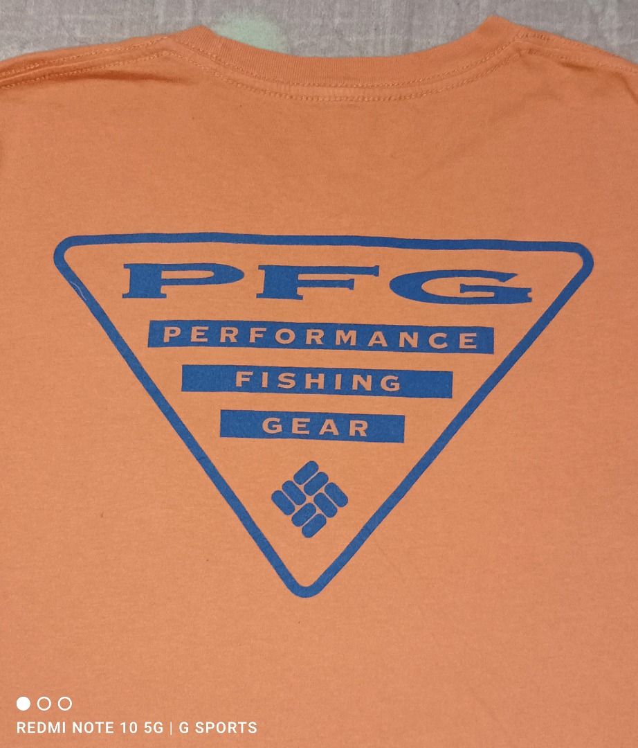 Columbia Men´s XXL PFG Performance Fishing Gear Short Sleeve Shirt Peach  EUC 海外 即決