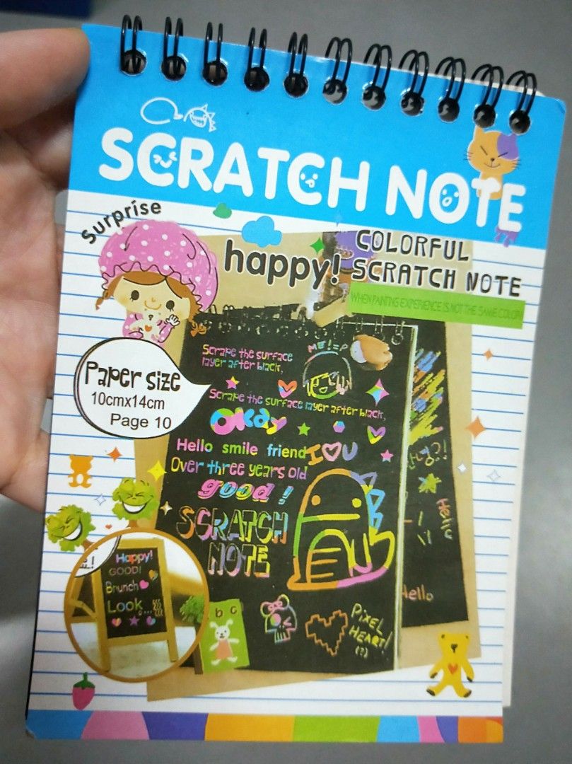 DIY Colourful Scratch Notepad, Hobbies & Toys, Stationery & Craft