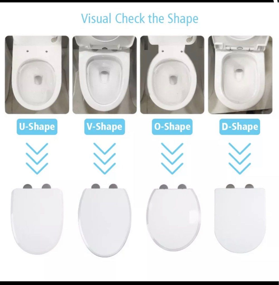 DShape Toilet Seat with Soft Closing Cover, Furniture & Home Living
